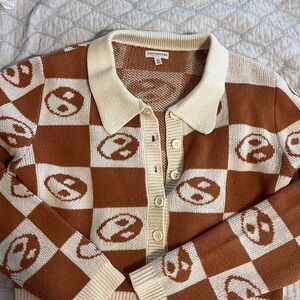 Earthbound Tan and Cream Knit Sweater
